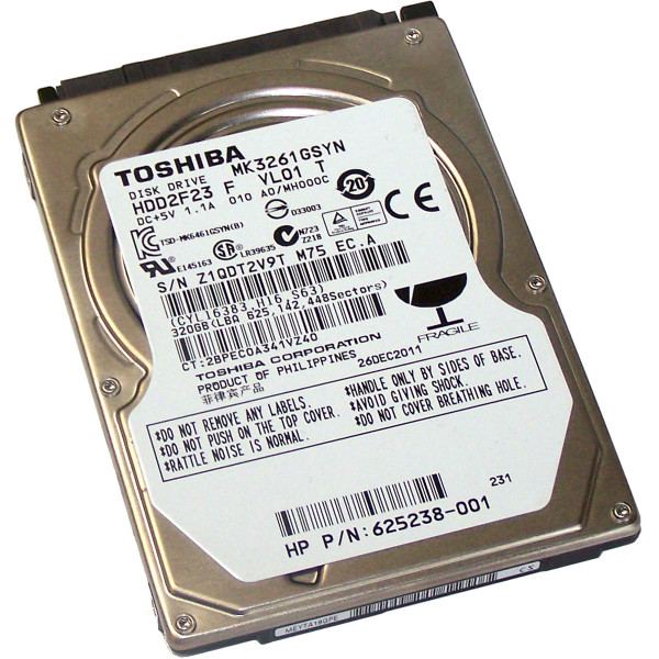 Купити Жорсткий диск Toshiba 320Gb 7.2K 3G SATA 2.5 (MK3261GSYN)