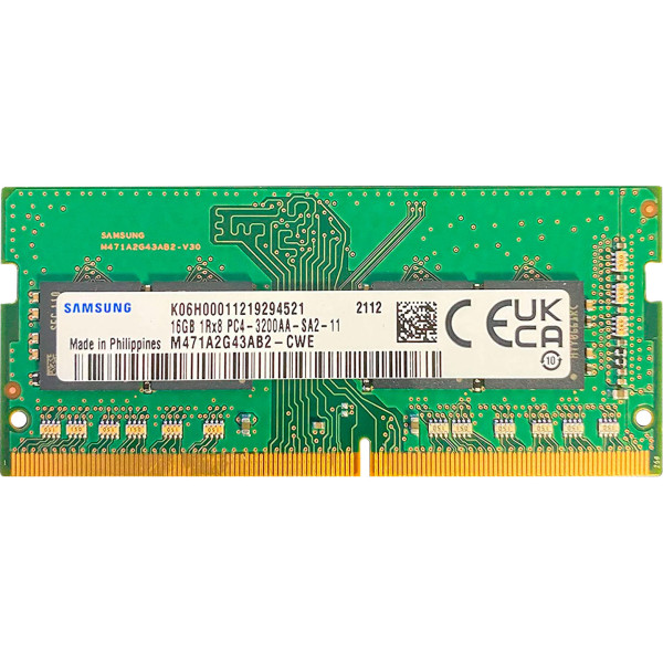 Купить Оперативная память Samsung SODIMM DDR4-3200 16Gb PC4-25600AA non-ECC Unbuffered (M471A2G43AB2-CWE)