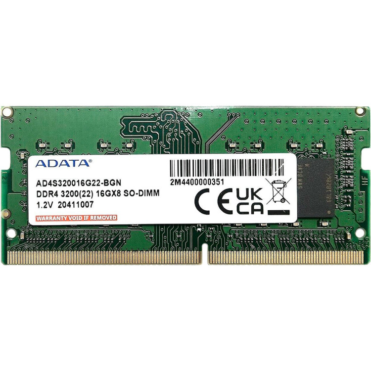 Пам'ять для ноутбука ADATA SODIMM DDR4-3200 16Gb PC4-25600 non-ECC