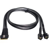Купити Кабель SFF-8654 8i SlimSAS to 2 SFF-8643 Mini-SAS HD 0.5m