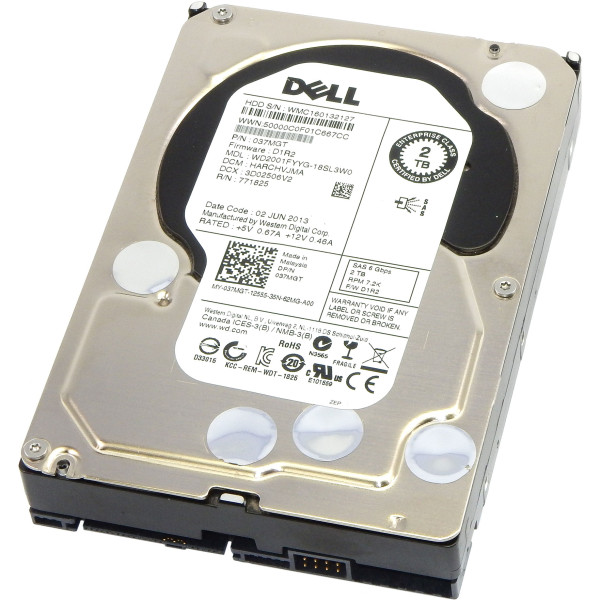 Купить Жесткий диск Dell 037MGT 2Tb 7.2K 6G SAS 3.5 (WD2001FYYG)