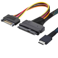 Купити Кабель SFF-8611 4i OCuLink to SFF-8639 U.2 NVMe connector with SATA Power 1m