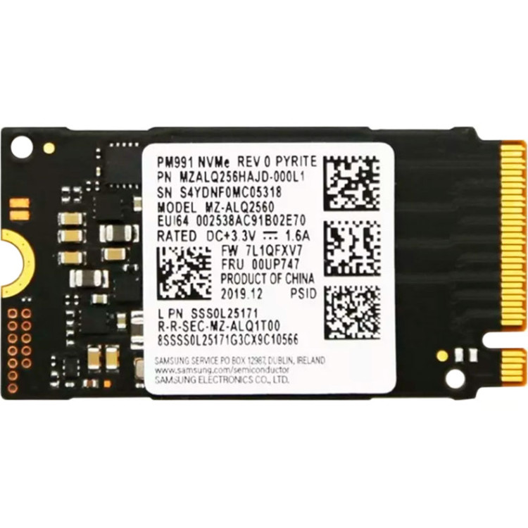 メモリー Samsung 256GB MZ-ALQ2560 サムスンSSD256GB PM991 M.2 PCIe3.0 NVMe メモリー
