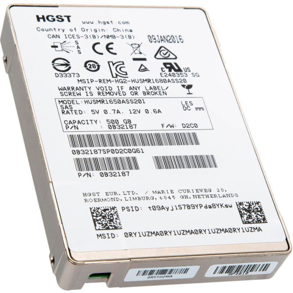 Купити SSD диск HGST Ultrastar SSD1600MR 500Gb 12G SAS 2.5 (HUSMR1650ASS201)