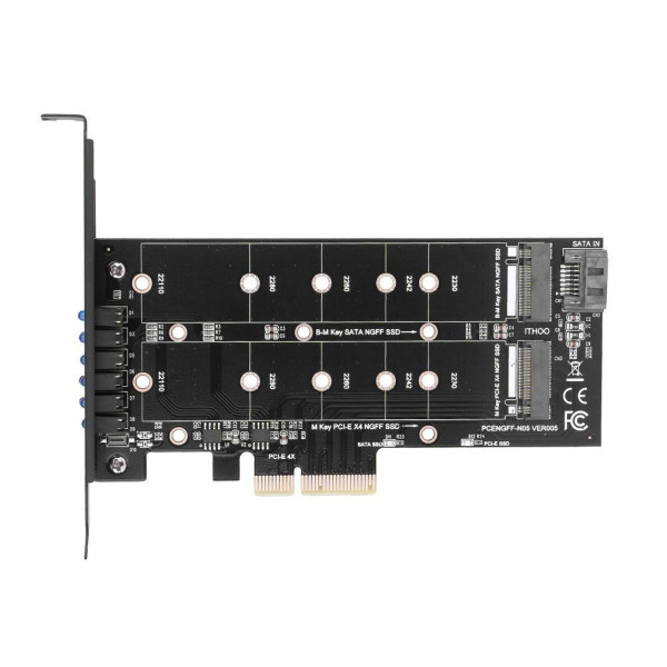Купити Адаптер ITHOO SSD M.2 NVMe SATA to PCIe Adapter (PCENGFF-N05)