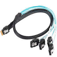 Кабель SFF-8654 4i SlimSAS to 4 SATA Splitter 0.5m