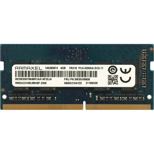 Купити Пам'ять для ноутбука Ramaxel SODIMM DDR4 3200Mhz 4Gb PC4-3200AA-SC0-11 (RMSA3310MJ86H9F)