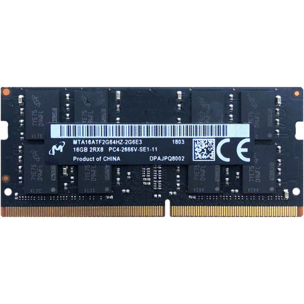 Купити Пам'ять для ноутбука Micron SODIMM DDR4 2666Mhz 16Gb PC4-2666V-SE1-11 (MTA16ATF2G64HZ-2G6E3)