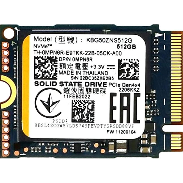 Купити SSD диск Kioxia BG5 512Gb NVMe PCIe M.2 2230 (KBG50ZNS512G)