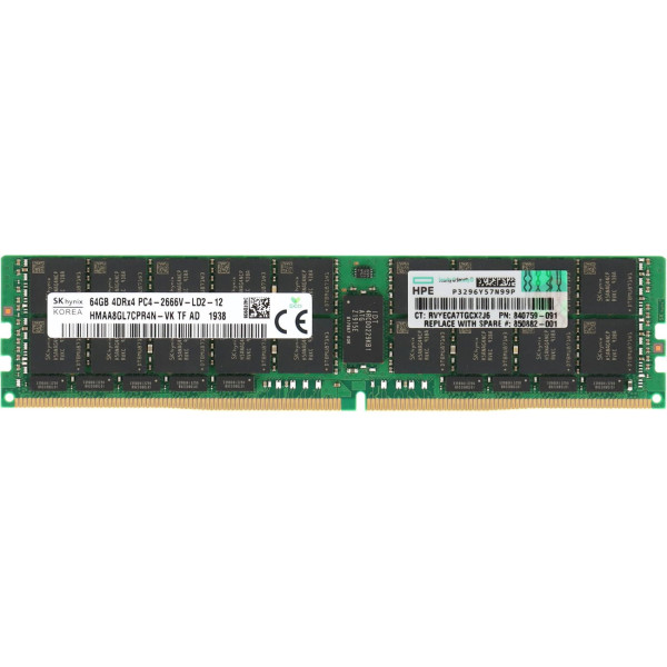 Купити Пам'ять для сервера HPE 840759-091 DDR4 2666Mhz 64Gb PC4-2666V-LD2-12 LRDIMM