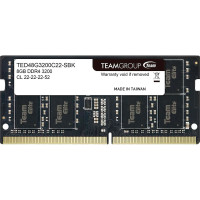 Пам'ять для ноутбука TEAMGROUP SODIMM DDR4-3200 8Gb PC4-25600 (TED48G3200C22-SBK)