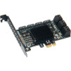 Адаптер PCIe x1 to 10x SATA 6G Expansion Card