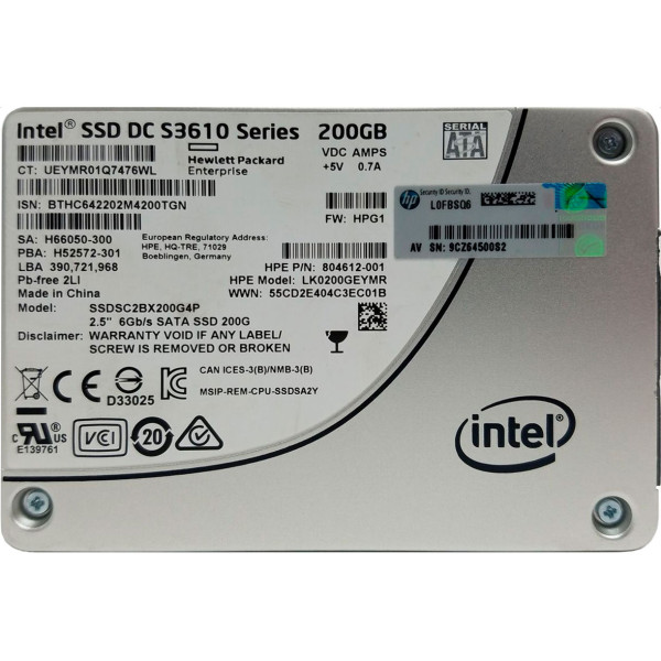 Купити SSD диск Intel DC S3610 200Gb 6G SATA 2.5 (SSDSC2BX200G4P)