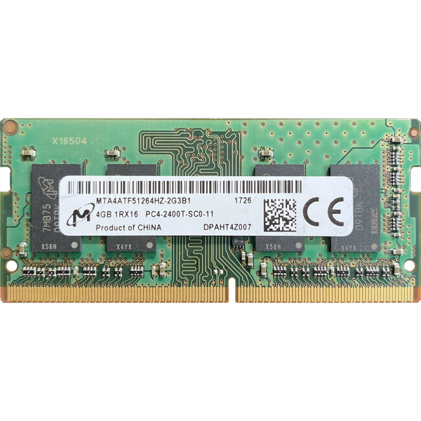 Купити Пам'ять для ноутбука Micron SODIMM DDR4 2400Mhz 4Gb PC4-2400T-SC0-11 (MTA4ATF51264HZ-2G3B1)