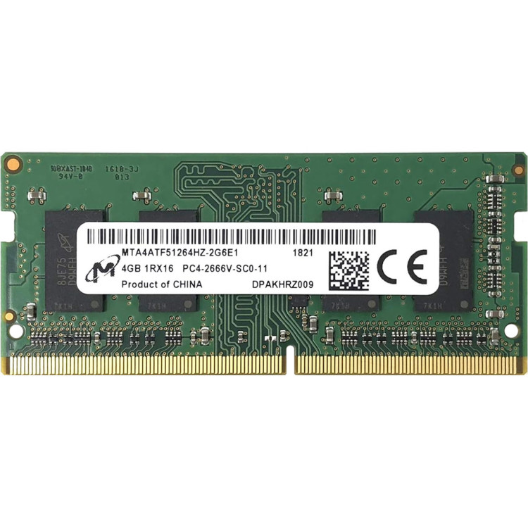 Пам'ять для ноутбука Micron SODIMM DDR4 2666Mhz 4Gb PC4-2666V-SC0