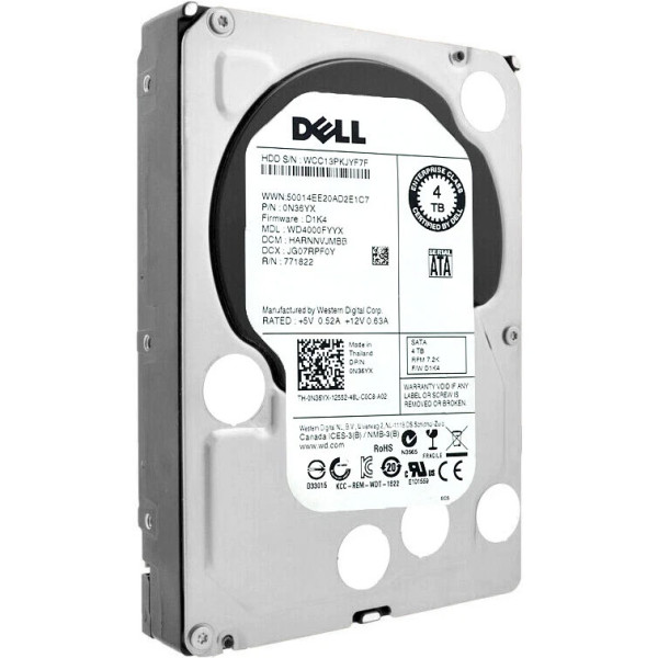 Купити Серверний диск Dell 0N36YX 4Tb 7.2K 6G SATA 3.5 (WD4000FYYX)