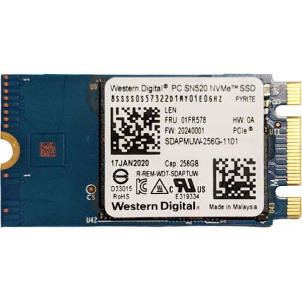 Купить SSD диск Western Digital PC SN520 256Gb NVMe PCIe M.2 (SDAPMUW-256G)