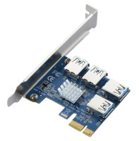 Райзер PCI-e Express 1X to 4 PCI Express 16X Slot External Riser Card Adapter Board