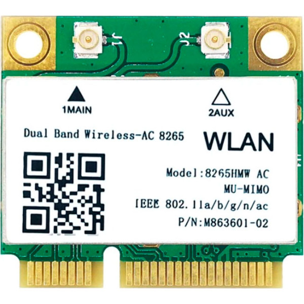 Купити Wi-Fi модуль Intel Wireless-AC 8265 Mini PCI-e 867Mbps 802.11ac Bluetooth 4.2 (8265HMW)