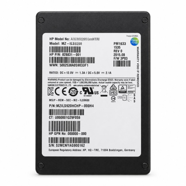 Купити Серверный SSD HP Samsung PM1633 920GB SAS 12G 2.5″ (MZ-ILS9200 / 828831-001)