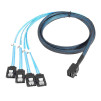 Кабель SFF-8643 Mini-SAS HD to 4 SATA Splitter 1m