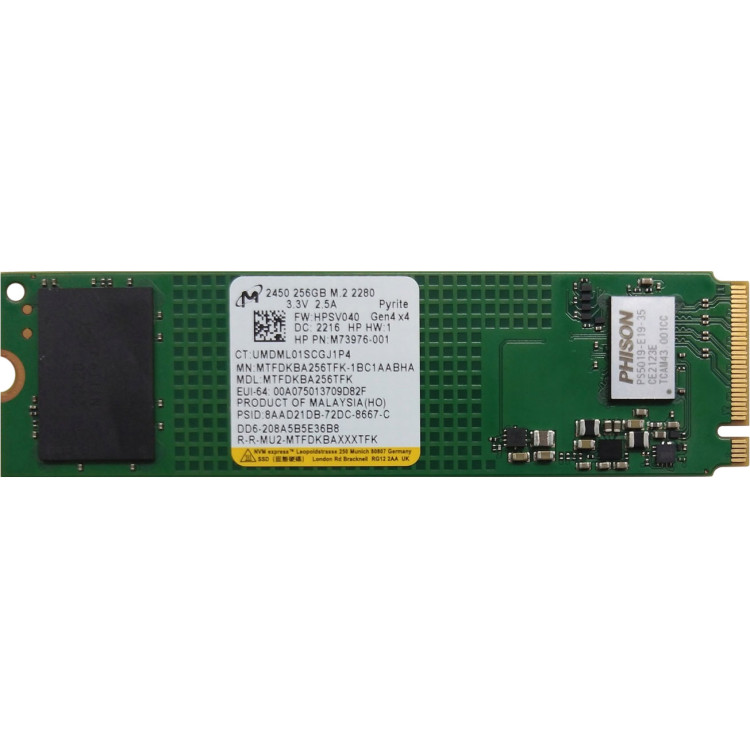 SSD диск Micron 2450 256Gb NVMe PCIe M.2 2280 (MTFDKBA256TFK