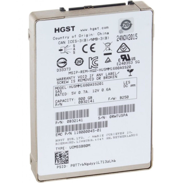 Купити SSD диск HGST Ultrastar SSD1600MM 800Gb 12G SAS 2.5 (HUSMM1680ASS201)