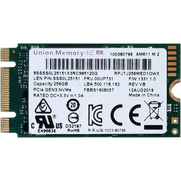 Купити SSD диск Union Memory AM611 256Gb NVMe PCIe M.2 2242 (RPJTJ256MED1OWX)