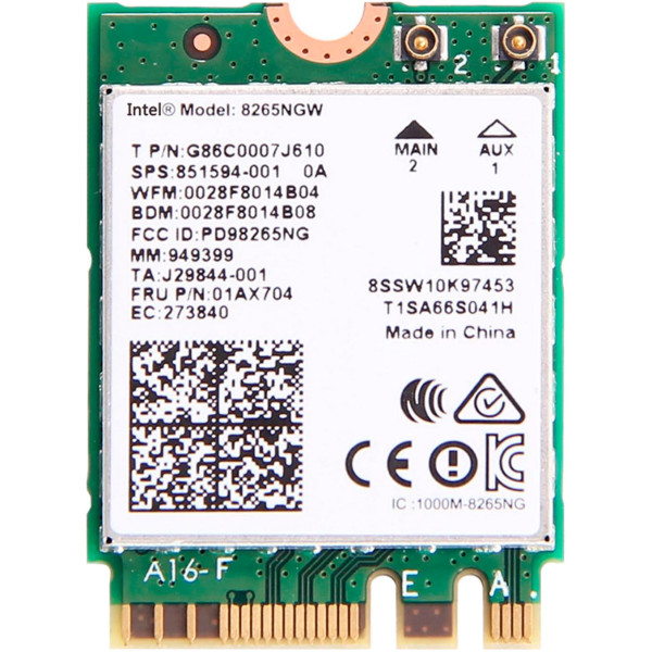 Купити Wi-Fi модуль Intel Wireless-AC 8265 NGFF 867Mbps 802.11ac Bluetooth 4.2 (8265NGW)