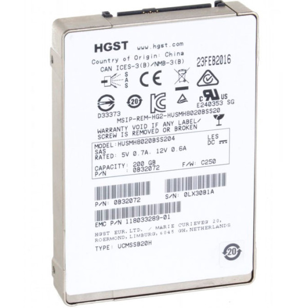 Купити SSD диск HGST Ultrastar SSD800MH.B 200Gb 12G SAS 2.5 (HUSMH8020BSS204)