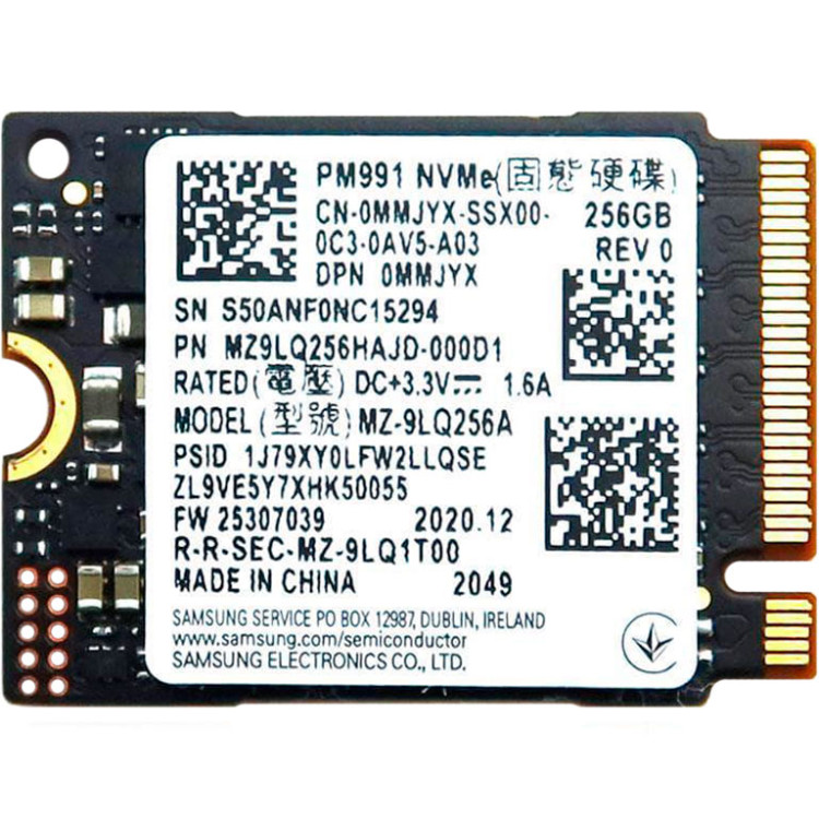 SSD диск Samsung PM991 256Gb NVMe PCIe M.2 2230 (MZ-9LQ256A