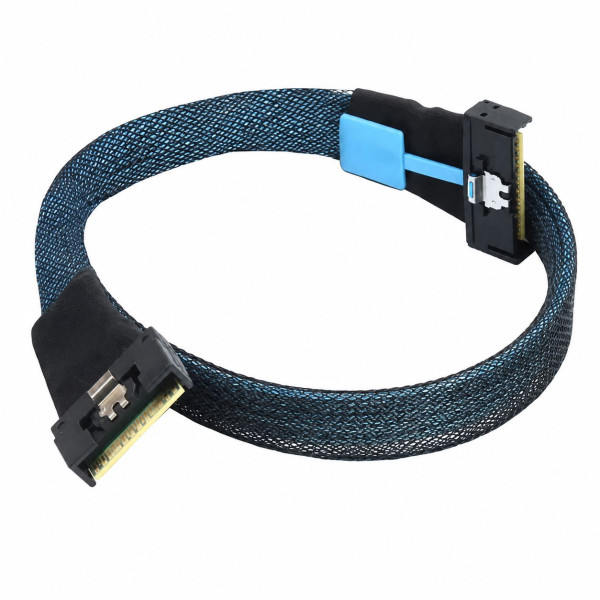 Купити Кабель-перехідник PCIe 5.0 MCIO 74-pin – SlimSAS SFF-8654 8i 74-pin, SAS 4.0 24 Гбіт/с, 0.8 м