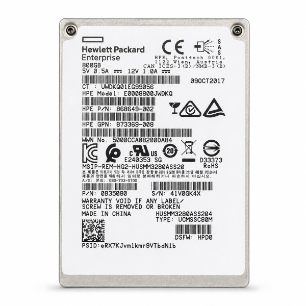 Купити SSD HPE 800GB SAS 12G 2.5" SFF Write Intensive E0000800JWDKQ 868649-002