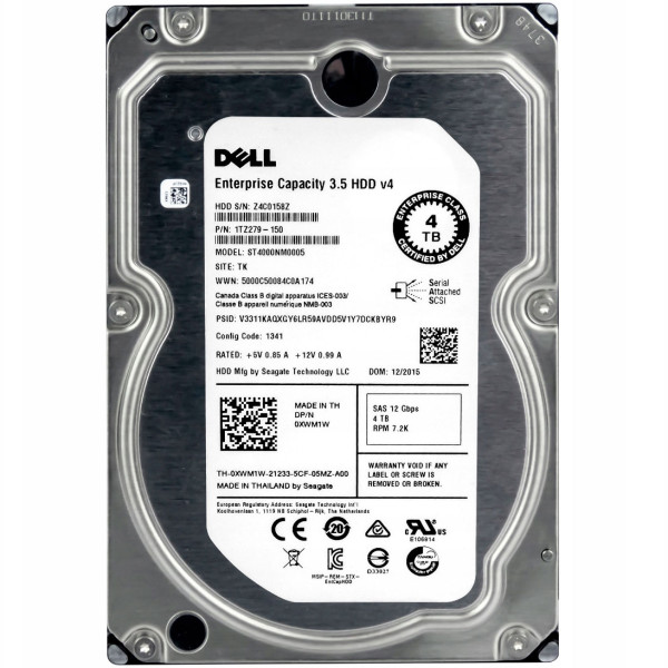 Купити Серверний диск Dell 0XWM1W 4Tb 7.2K 12G SAS 3.5 (ST4000NM0005)