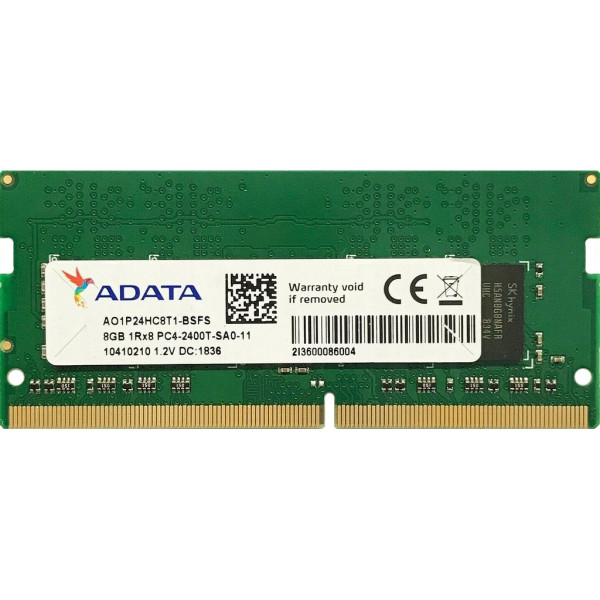 Купити Пам'ять для ноутбука ADATA SODIMM DDR4-2400 8Gb PC4-19000 non-ECC Unbuffered (AO1P24HC8T1-BSFS)