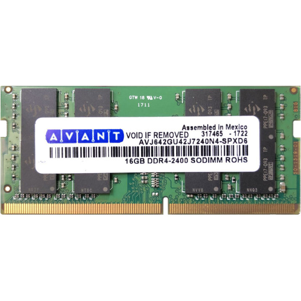 Купити Пам'ять для ноутбука AVANT SODIMM DDR4-2400 16Gb PC4-19000 non-ECC Unbuffered (AVJ642GU42J7240N4)