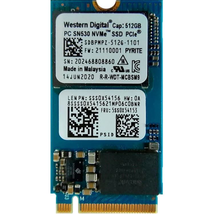 SSD диск Western Digital PC SN530 512Gb NVMe PCIe M.2 2242 (SDBPMPZ ...