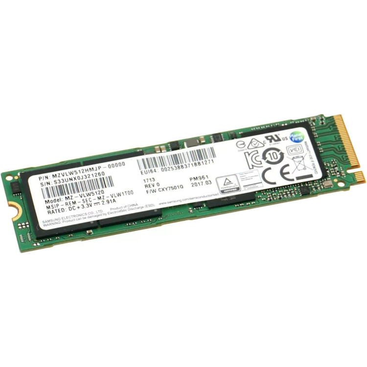 SSD диск Samsung PM961 512Gb NVMe PCIe M.2 2280 (MZ-VLW5120