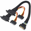 Кабель-адаптер PCIe 5.0 MCIO 8i (74-pin) — 2× U.2 SFF-8639 NVMe, живлення SATA 15-pin