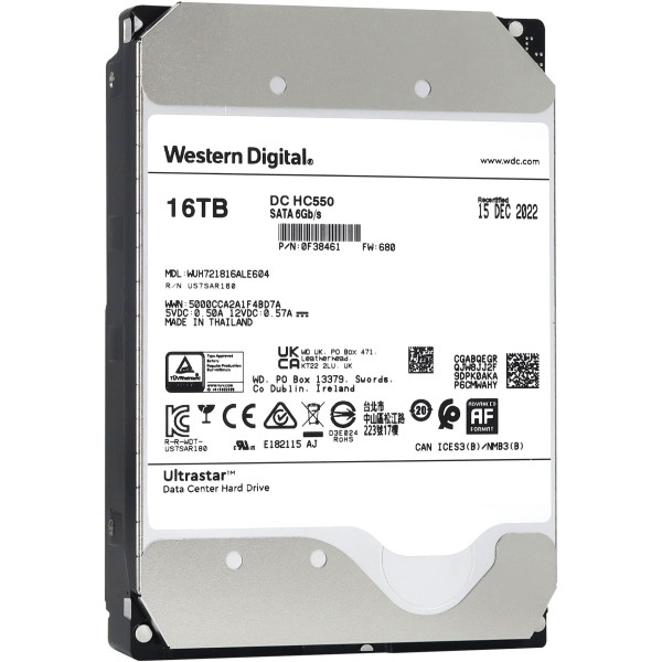 Купити Серверний диск Western Digital Ultrastar DC HC550 16Tb 7.2K 6G SATA 3.5 (WUH721816ALE604)