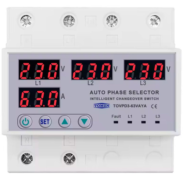 Купити Реле контролю напруги TOMZN 63A 3P (TOVPD3-63VA)