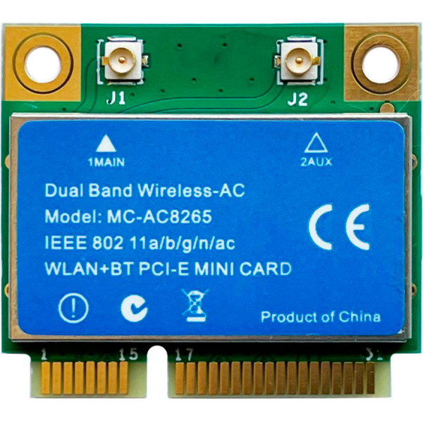Купить Wi-Fi адаптер Intel Wireless-AC 8265 Mini PCI-e 867Mbps 802.11ac (MC-AC8265)