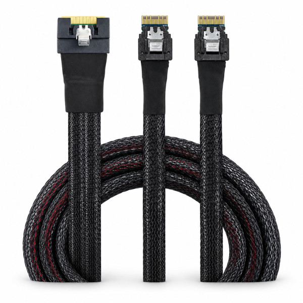 Купити Кабель серверний SlimSAS SFF-8654 8i на 2× SlimSAS SFF-8654 4i, 50 см