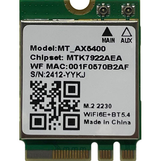 Купити Wi-Fi модуль MediaTek MT7922 M.2 Wi-Fi 6E Bluetooth 5.4 (MT_AX5400)