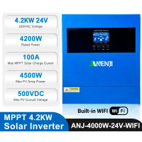 Купити Інвертор гібридний ANENJI 4.2KW 24V 100A (ANJ-4000W-24V-WIFI)