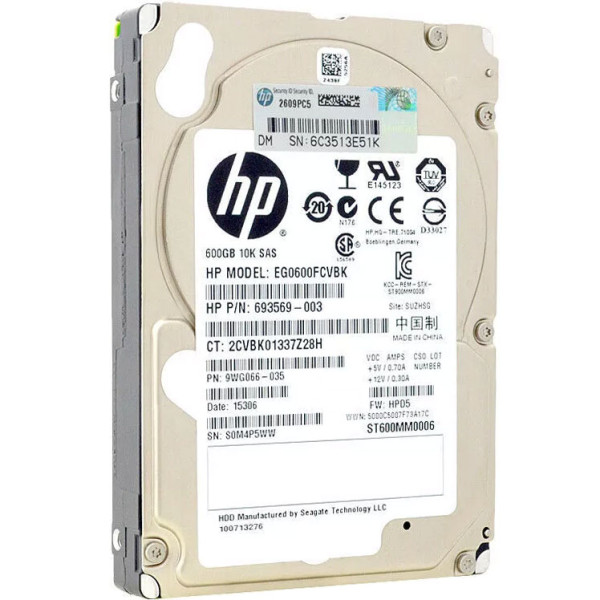 Купити Серверний диск HP 693569-003 600Gb 10K 6G SAS 2.5 (EG0600FCVBK)
