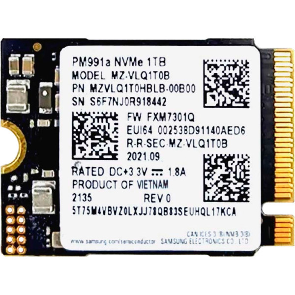 Купити SSD диск Samsung PM991a 1Tb NVMe PCIe M.2 2230 (MZ-VLQ1T0B)