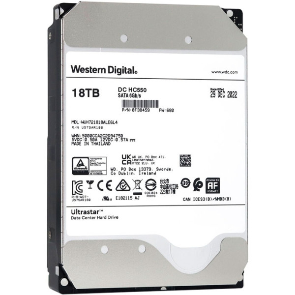 Купити Серверний диск Western Digital Ultrastar DC HC550 18Tb 7.2K 6G SATA 3.5 (WUH721818ALE6L4)