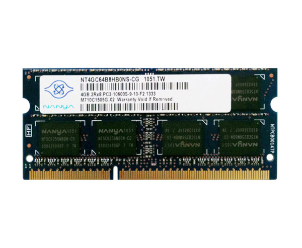 Купить Оперативная память Nanya SODIMM DDR3-1333 4Gb PC3-10600S non-ECC Unbuffered (NT4GC64B8HB0NS-CG)