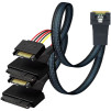 Кабель SFF-8654 8i SlimSAS to 2x SFF-8639 U.2 NVMe connector with SATA Power 0.5m